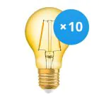 Multipack 10x Osram Vintage 1906 LED E27 Pear Filament Gold 2.5W 220lm - 824  | Replacer for 25W