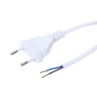 Euro Power Cable With Flat Plug 2x 0,75 2m White