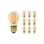 Multipack 10x LED E27 Ball Filament Amber 4.1W 350lm - 822 Extra Warm White | Dimmable - Replaces 32W